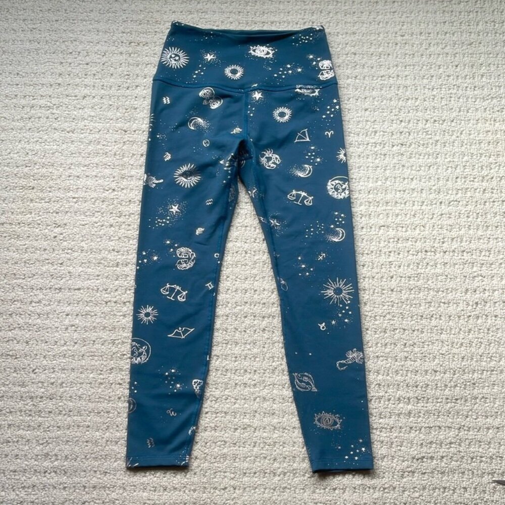 Beyond Yoga Teal Celestial Print Leggings - Picture 2 of 11